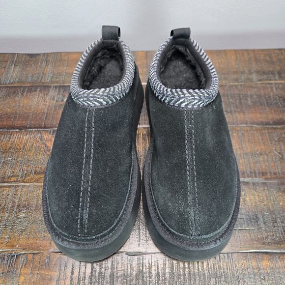 NEW Koolaburra by UGG Burree Platform Womens Size 7 Slipper Shoes Black White - Picture 2 of 11